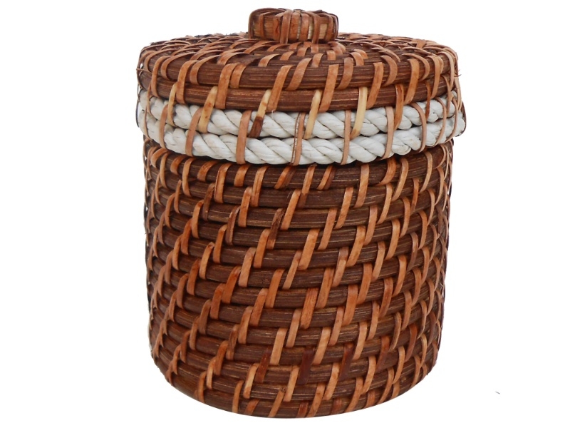 Refined Rattan Utility Box with Lid - Handwoven Storage Solution